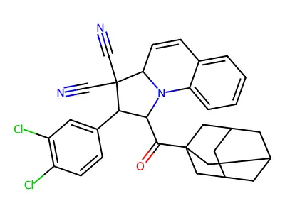 2-(3,4-Dichlorophenyl)-1,2-dihydro-1-(tricyclo[3.3.1.13,7]dec-1-ylcarbonyl)pyrrolo[1,2-a]quinoline-3,3(3aH)-dicarbonitrile structure