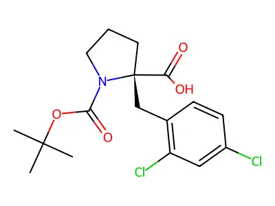 (R)-1-(tert-Butoxycarbonyl)-2-(2,4-dichlorobenzyl)pyrrolidine-2-carboxylic acid structure