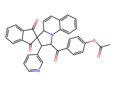 [4-(1',3'-dioxo-2-pyridin-3-ylspiro[2,3a-dihydro-1H-pyrrolo[1,2-a]quinoline-3,2'-indene]-1-carbonyl)phenyl] acetate structure