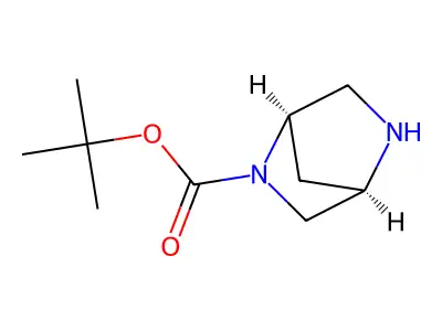 (1S,4S)-tert-butyl 2,5-diazabicyclo(2.2.1)heptane-2-carboxylate structure