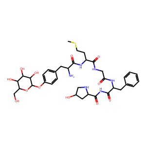 cystinyl-aspartyl-prolyl-glycyl-tyrosyl-isoleucyl-glycyl-seryl-arginyl-NH2 structure