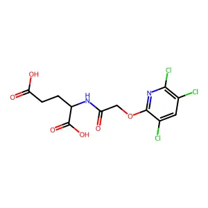 (2S)-2-((2-(3,5,6-Trichloropyridin-2-yl)oxyacetyl)amino)pentanedioic acid structure