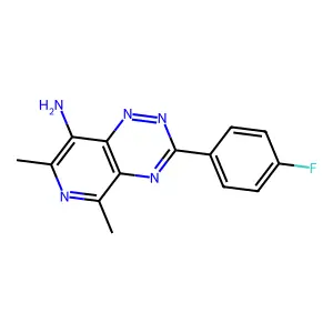 3-(4-Fluoro-phenyl)-5,7-dimethyl-pyrido(3,4-e)(1,2,4)triazin-8-ylamine structure