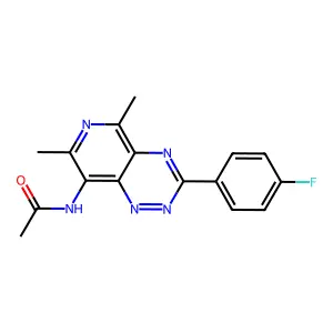 N-(3-(4-Fluoro-phenyl)-5,7-dimethyl-pyrido(3,4-e)(1,2,4)triazin-8-yl)-acetamide structure