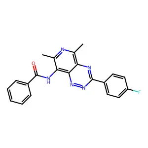N-(3-(4-Fluoro-phenyl)-5,7-dimethyl-pyrido(3,4-e)(1,2,4)triazin-8-yl)-benzamide structure