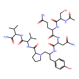 L-Valinamide, 1-(2-((N2-(N2-(N-acetyl-L-seryl)-L-glutaminyl)-L-asparaginyl)amino)-3-(4-hydroxyphenyl)propyl)-L-prolyl-L-valyl-, (S)- structure