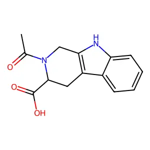 (3R)-2-acetyl-2,3,4,9-tetrahydro-1H-beta-carboline-3-carboxylic acid structure
