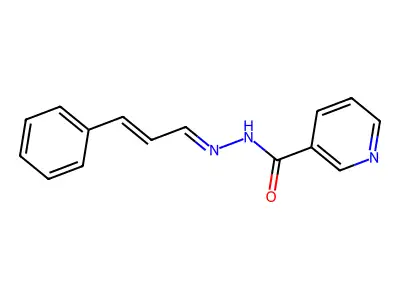 N-[(E)-[(E)-3-phenylprop-2-enylidene]amino]pyridine-3-carboxamide structure