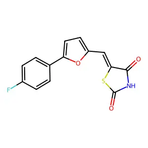 5-[[5-(4-Fluorophenyl)furan-2-yl]methylidene]-1,3-thiazolidine-2,4-dione structure