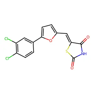 5-{[5-(3,4-Dichlorophenyl)-2-furyl]methylene}-1,3-thiazolidine-2,4-dione structure