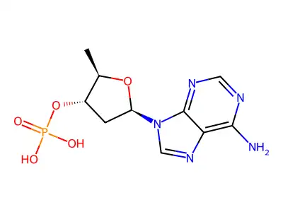 磷酸[5-(6-氨基嘌呤-9-基)-2-甲基四氢呋喃-3-基]酯 structure