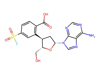 2',5'-Dideoxy-3'-(4-fluorosulfonylbenzoyl)adenosine structure