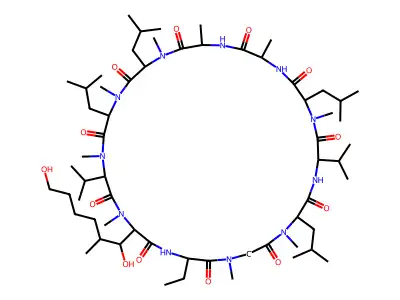 8-hydroxy-6,7-dihydro-(4-(2-butenyl)-4,N-dimethylthreonine)cyclosporin structure