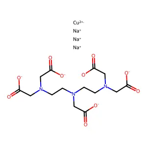 Trisodium [N,N-bis[2-[bis(carboxymethyl)amino]ethyl]glycinato(5-)]cuprate(3-) structure