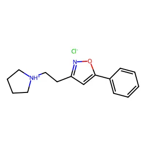 Isoxazole, 5-phenyl-3-(2-(1-pyrrolidinyl)ethyl)-, hydrochloride structure