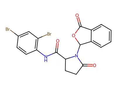 N-(2,4-Dibromophenyl)-1-(1,3-dihydro-3-oxo-1-isobenzofuranyl)-5-oxo-2-pyrrolidinecarboxamide structure