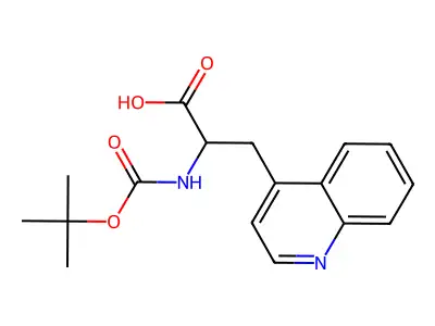 2-((tert-Butoxycarbonyl)amino)-3-(quinolin-4-yl)propanoic acid structure