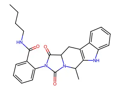 N-Butyl-2-(5,6,11,11a-tetrahydro-5-methyl-1,3-dioxo-1H-imidazo[1',5':1,6]pyrido[3,4-b]indol-2(3H)-yl)benzamide structure