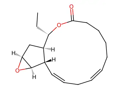 (9E,12E)-2-Ethyl-3,16-dioxatricyclo[12.4.0.015,17]octadeca-9,12-dien-4-one structure