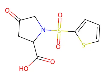 4-Oxo-1-(2-thienylsulfonyl)-2-pyrrolidinecarboxylic acid structure