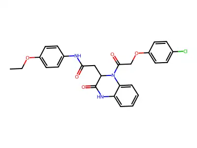 2-{1-[(4-chlorophenoxy)acetyl]-3-oxo-1,2,3,4-tetrahydroquinoxalin-2-yl}-N-(4-ethoxyphenyl)acetamide structure