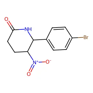 trans-6-(4-Bromophenyl)-5-nitropiperidin-2-one structure