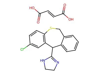 4,5-Dihydro-2-(2-chloro-6,11-dihydrodibenzo(b,e)thiepin-11-yl)-1H-imidazole (Z)-2-butenedioate structure