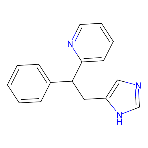 Pyridine, 2-(2-(1H-imidazol-4-yl)-1-phenylethyl)- structure