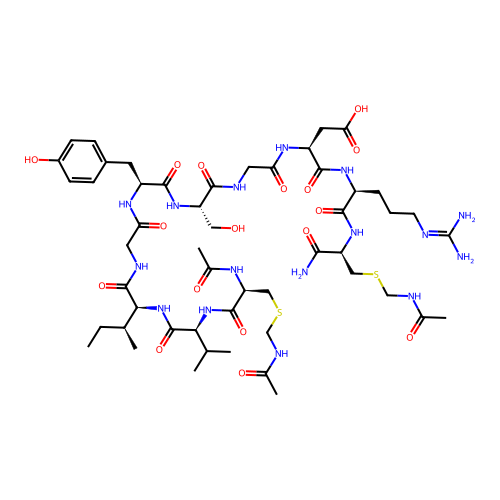 Acetyl-(Cys(Acm)33.42)-EGF (33-42) amide (mouse) structure
