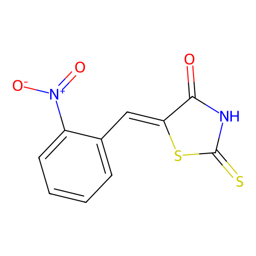 (5E)-2-mercapto-5-(2-nitrobenzylidene)-1,3-thiazol-4(5H)-one structure