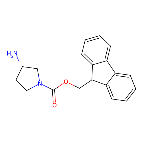 9H-fluoren-9-ylmethyl (3S)-3-aminopyrrolidine-1-carboxylate structure