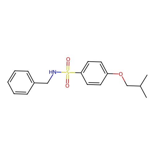 N-benzyl-4-(2-methylpropoxy)benzenesulfonamide structure