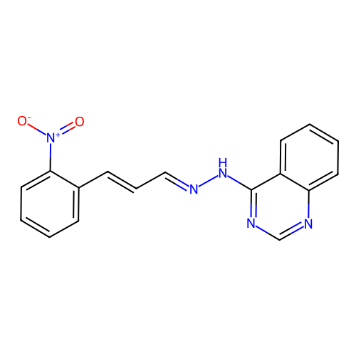 3-(2-Nitrophenyl)acrylaldehyde 4-quinazolinylhydrazone structure