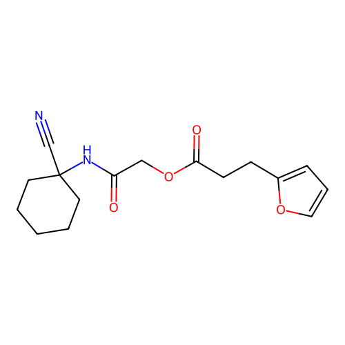 [(1-Cyanocyclohexyl)carbamoyl]methyl 3-(furan-2-yl)propanoate structure