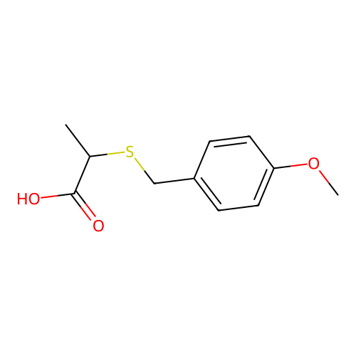 2-[(4-Methoxyphenyl)methylthio]propanoic acid structure