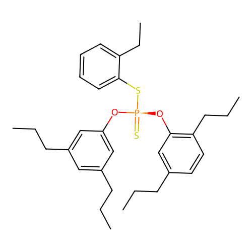 Phosphorodithioic acid, S-(ethylphenyl) O,O-bis(tetrapropylenephenyl) ester structure