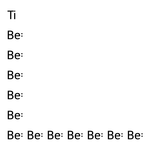 Beryllium, compd. with titanium (12:1) structure