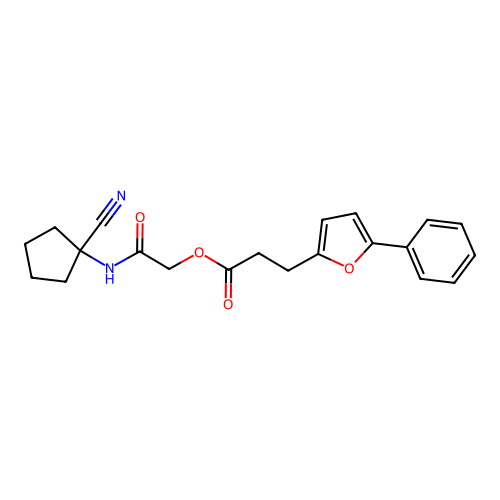 [(1-Cyanocyclopentyl)carbamoyl]methyl 3-(5-phenylfuran-2-yl)propanoate structure