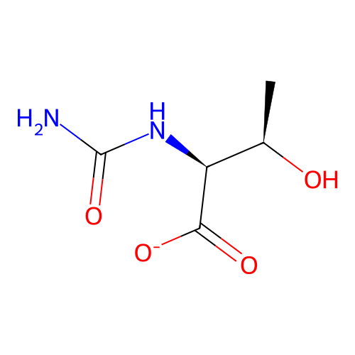 3-Hydroxy-2-{[hydroxy(imino)methyl]amino}butanoate structure