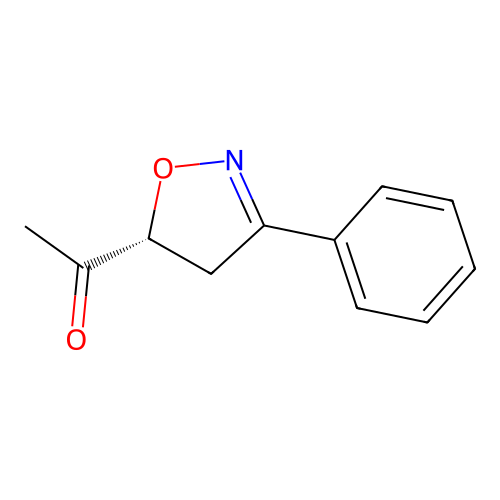 1-[(5R)-3-phenyl-4,5-dihydro-1,2-oxazol-5-yl]ethanone structure