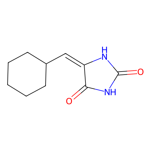 (5E)-5-(cyclohexylmethylidene)imidazolidine-2,4-dione structure