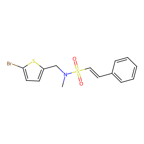 N-[(5-bromothiophen-2-yl)methyl]-N-methyl-2-phenylethene-1-sulfonamide structure