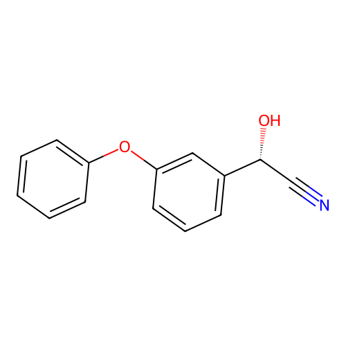 (2S)-2-hydroxy-2-(3-phenoxyphenyl)acetonitrile structure