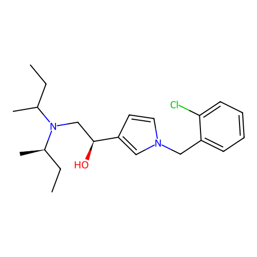 1H-Pyrrole-3-methanol, 1-((2-chlorophenyl)methyl)-alpha-((bis(1-methylpropyl)amino)methyl)-, (R*-(R*,R*))- structure