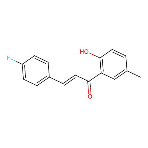 (2E)-3-(4-fluorophenyl)-1-(2-hydroxy-5-methylphenyl)prop-2-en-1-one structure