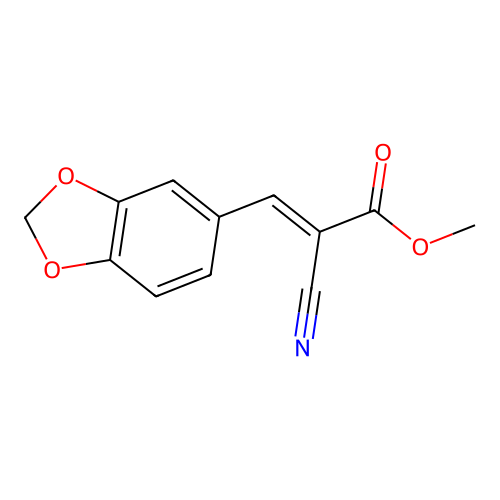 methyl (2E)-3-(2H-1,3-benzodioxol-5-yl)-2-cyanoprop-2-enoate structure