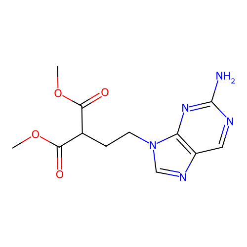 Dimethyl 2-[2-(2-aminopurin-9-yl)ethyl]propanedioate structure