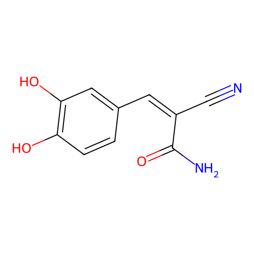 (Z)-2-cyano-3-(3,4-dihydroxyphenyl)prop-2-enamide structure