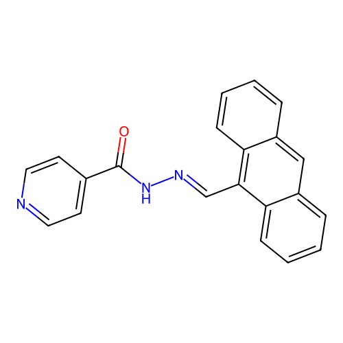 N'-(9-anthrylmethylene)isonicotinohydrazide structure