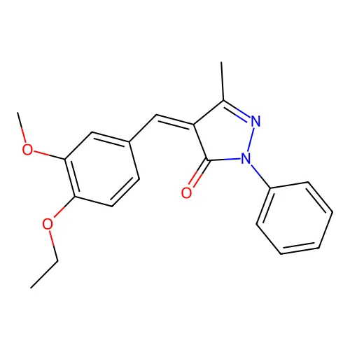 (4Z)-4-[(4-乙氧基-3-甲氧基苯基)亚甲基]-5-甲基-2-苯基吡唑-3-酮 structure